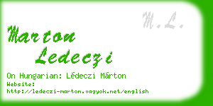 marton ledeczi business card